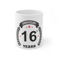 Generic Ceramic 16th Anniversary Printed Coffee Mug (Color: White, Capacity:330ml)