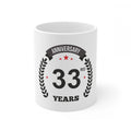Generic Ceramic 33rd Anniversary Printed Coffee Mug (Color: White, Capacity:330ml)