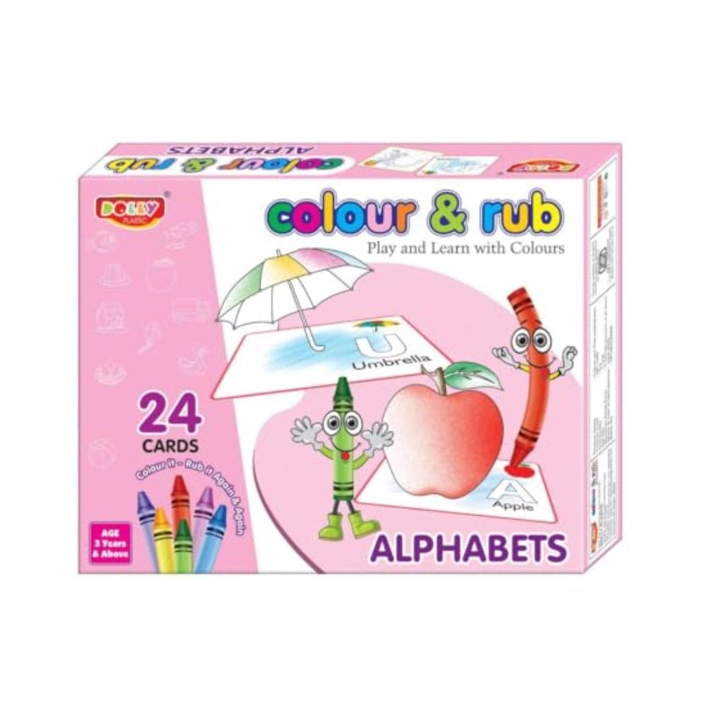 Alphapet Colour And Rub With 24 Cards | Cardboard | Educational Toys | 3+ Years