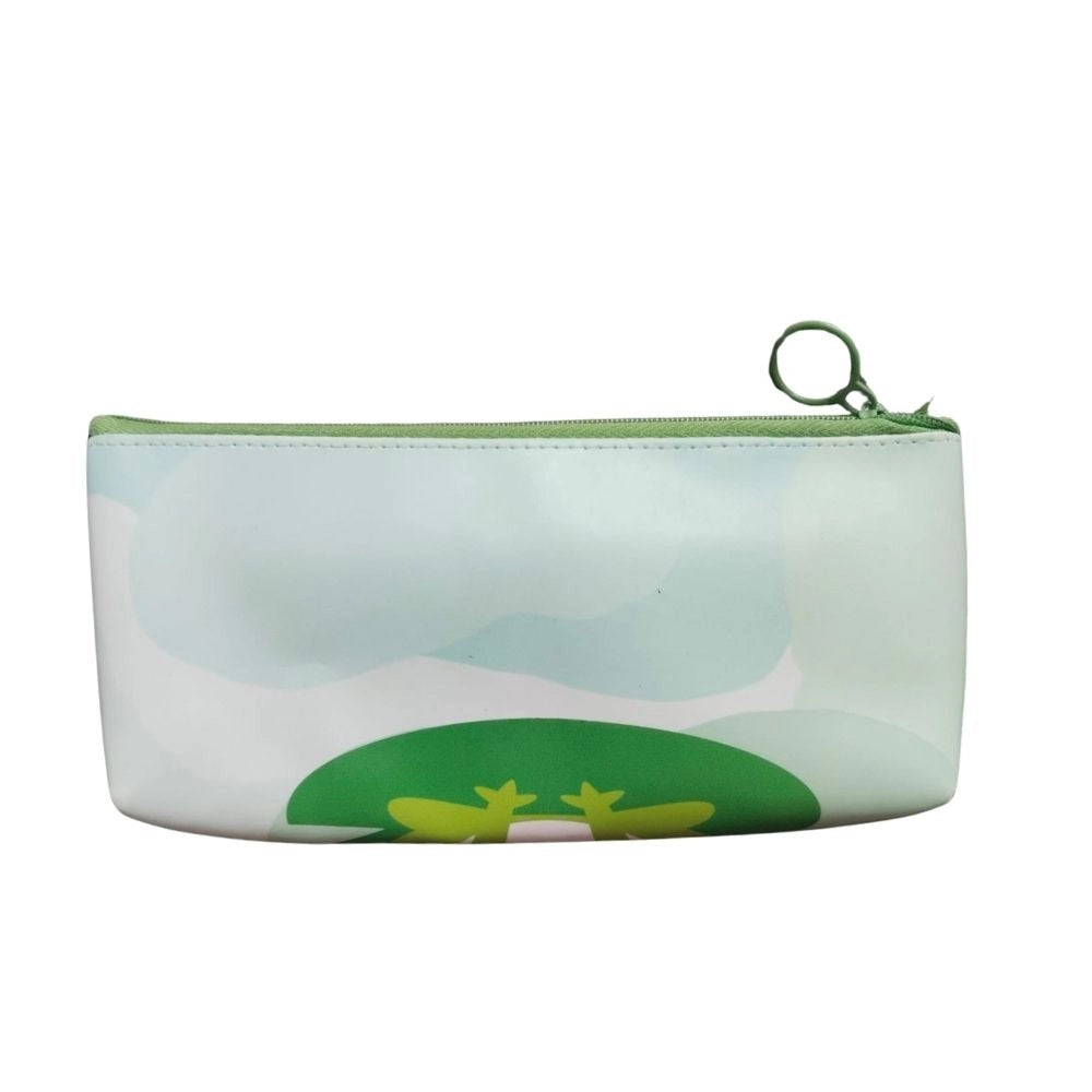 Pack Of_2 Frog Cartoon Printed Pencil Pouch |   Canvas  |   Stationery | 3+ Years