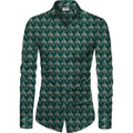 Generic Men's Casual Floral Printed Cotton Blend Unstitched Shirt Fabric 1.6 Mtrs (Dark Green)