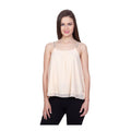 Generic Women's Polyester Solid Shoulder Straps Regular Top (Beige)