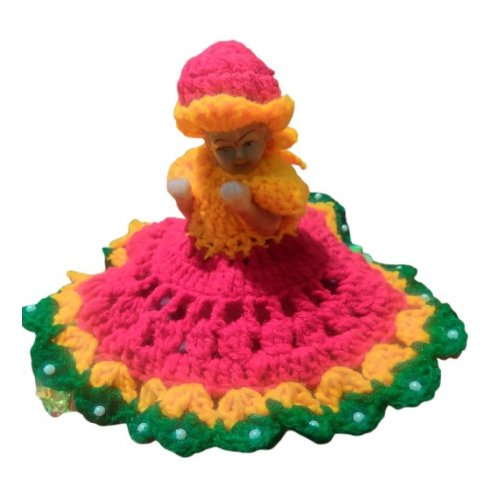 Generic Laddu Gopal Tharad Dress Size: 0 To 6 (Red-Yellow-Green)