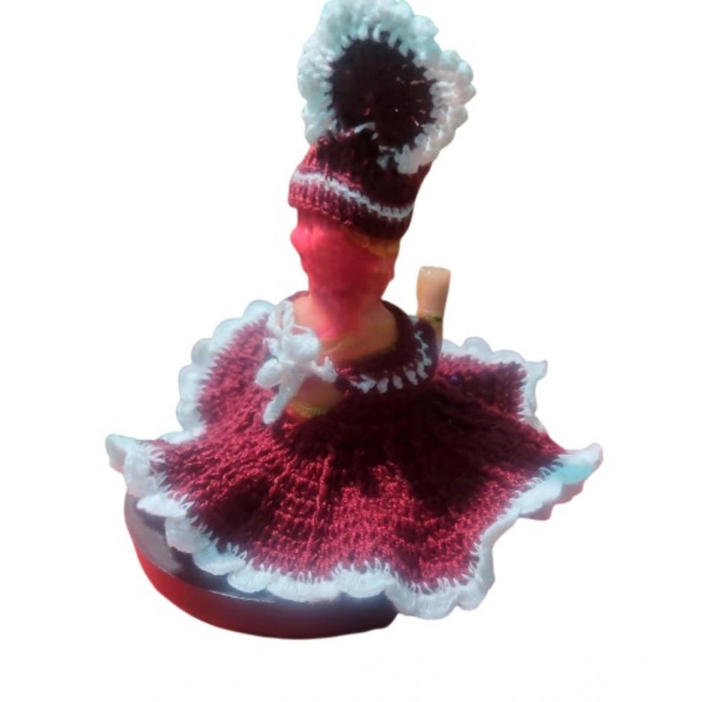 Generic Laddu Gopal Tharad Dress Size: 0 To 6 (Maroon)