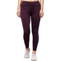 Generic Women's Polyester Solid Ankle Length High-Rise Tights (Purple)