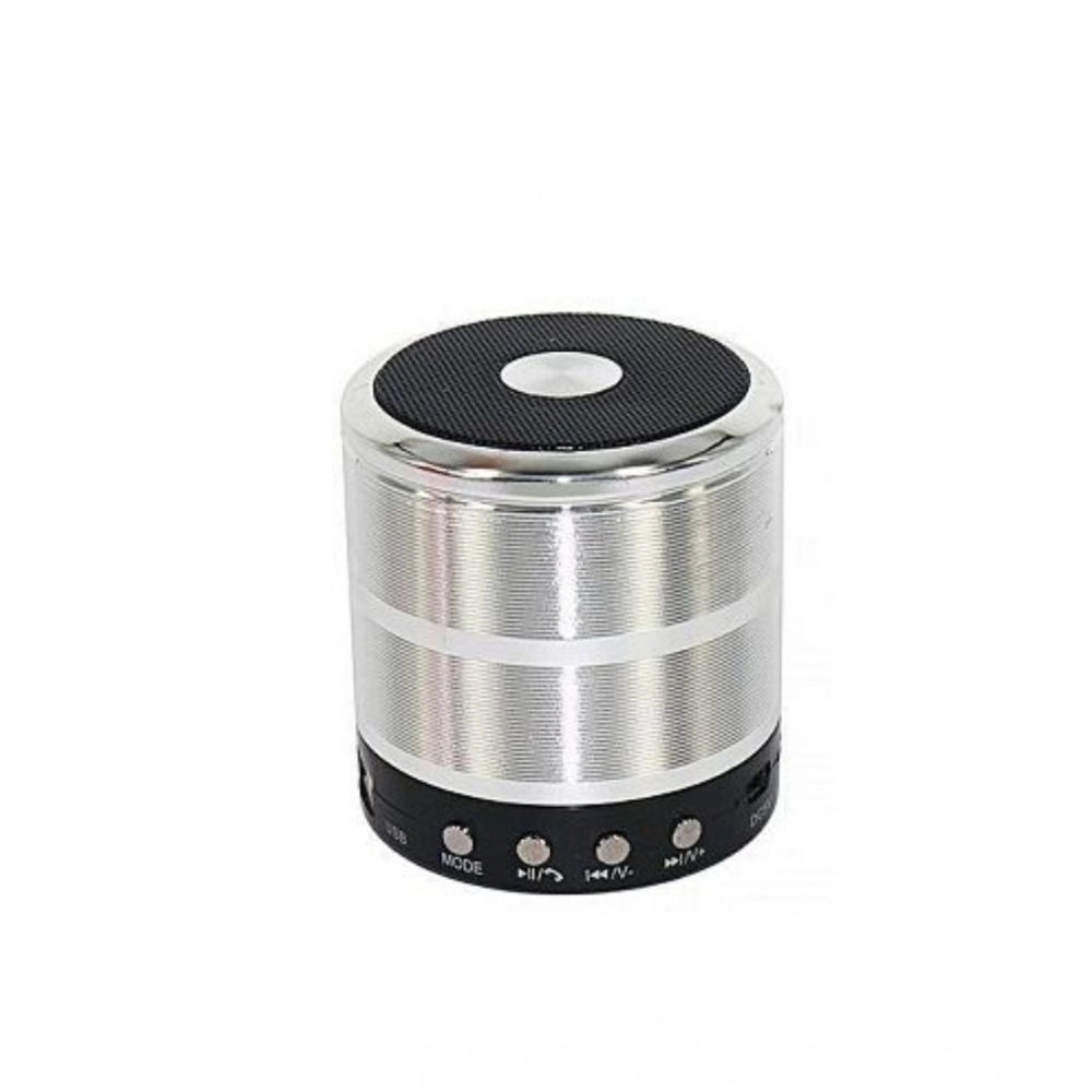 Generic Plastic Rubber Wireless WS887 Bluetooth Speaker (Silver)