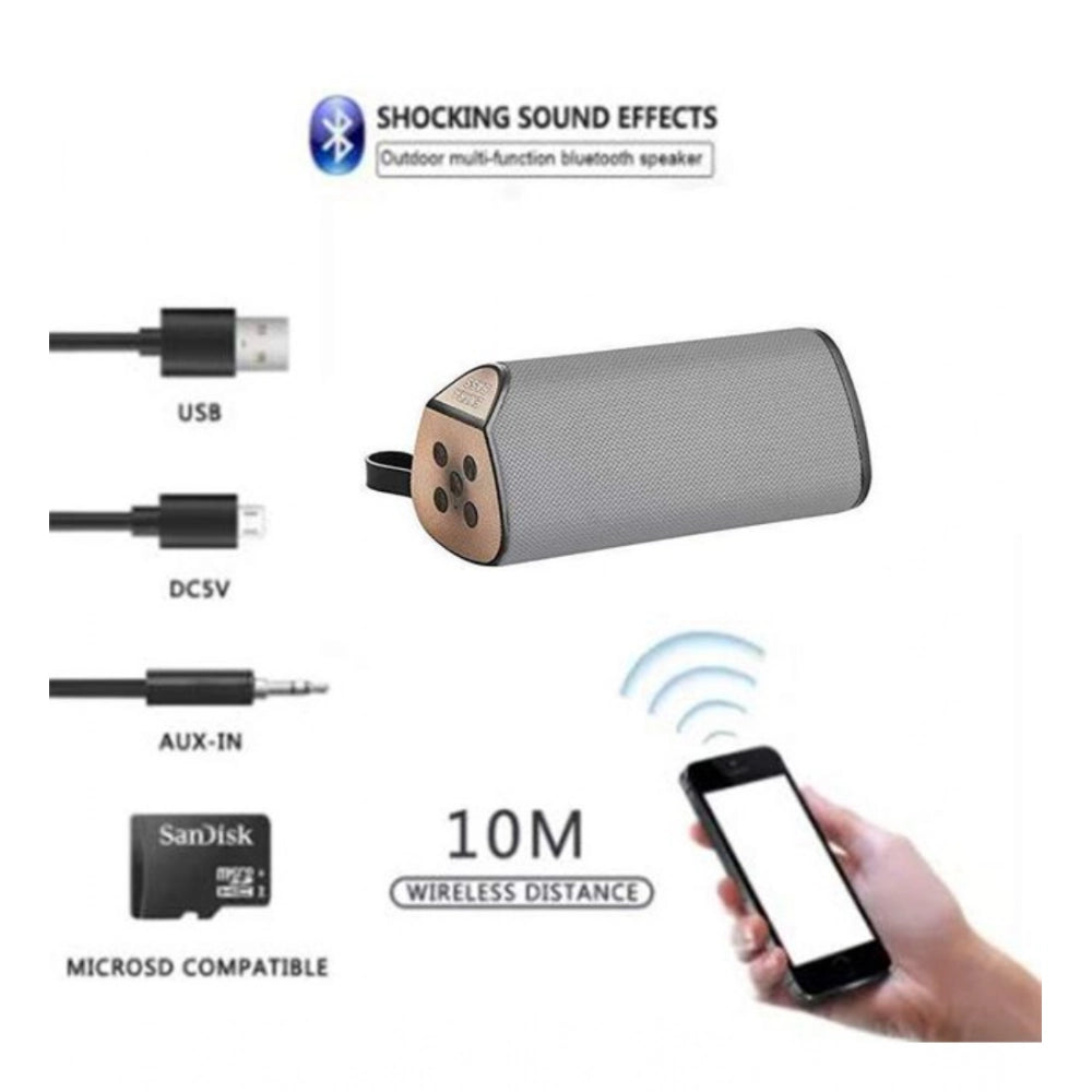 Generic Plastic Rubber Wireless TG111 Bluetooth Speaker (Grey)