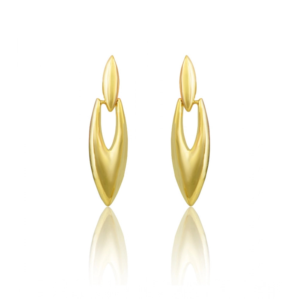 Generic Women's brassNew Gold Tone Polish Mini Office Earrings (Gold Plated)