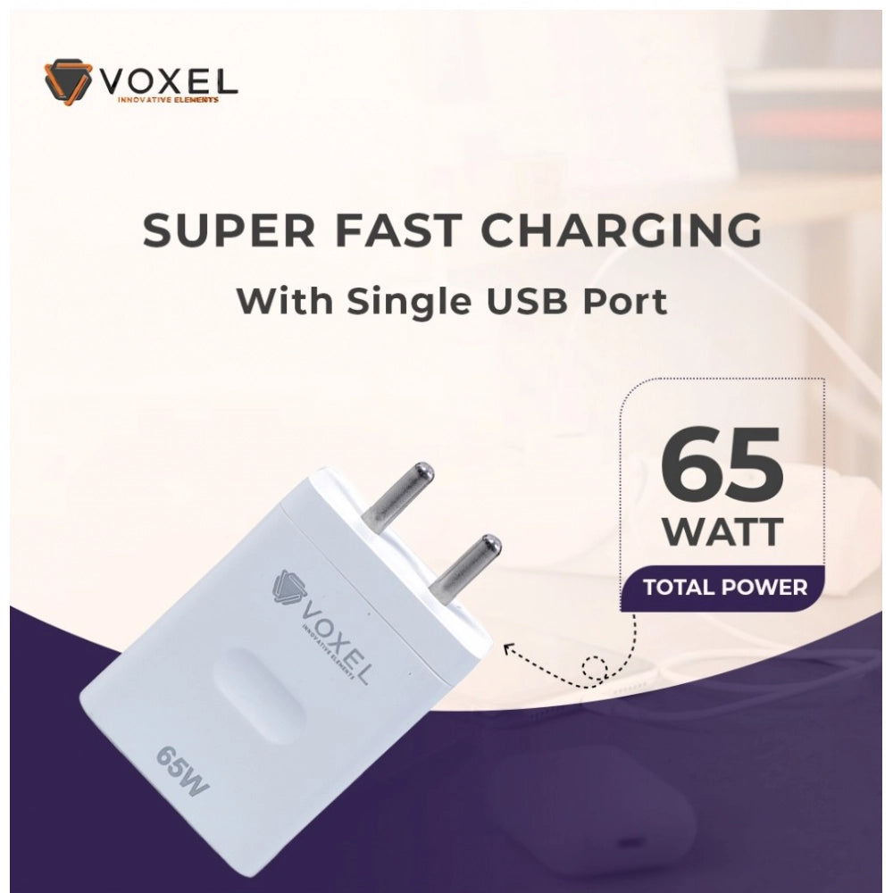 Generic VOXEL 65 Watt Usb Fast Charger AB Plastic (White)