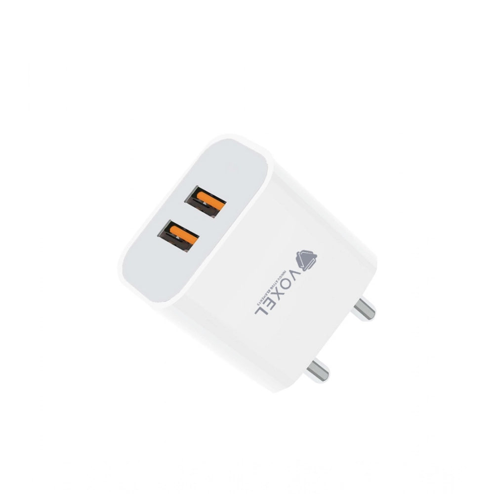 Generic VOXEL 18 Watt Double Usb Port Charger AB Plastic (White)