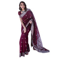 Generic Women's Cotton  Printed Saree With Unstitched Blouse 5.5Mtr (Maroon)