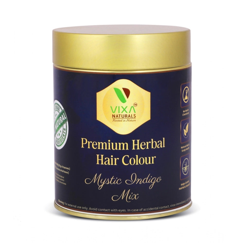 Generic Women's Vixa Naturals Indigo Mix Hair Color | Henna Powder for Hair | Natural Black Herbal Hair Dye | Organic Mehndi with Indigo, Tulsi, Baheda &amp; Thankuni | 25g x 8