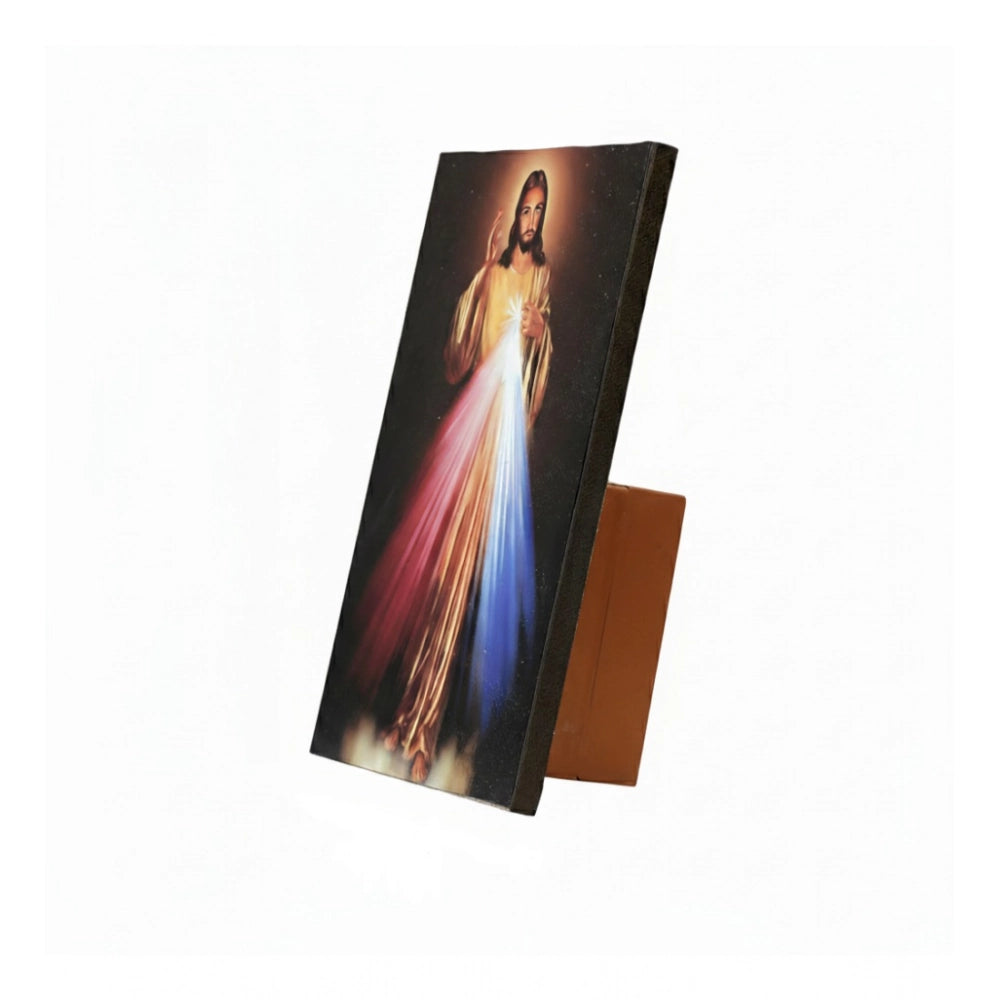 Generic Wooden Divine Mercy Of Jesus Christ Table Top Christian Bible Verses Player (Multicolor)