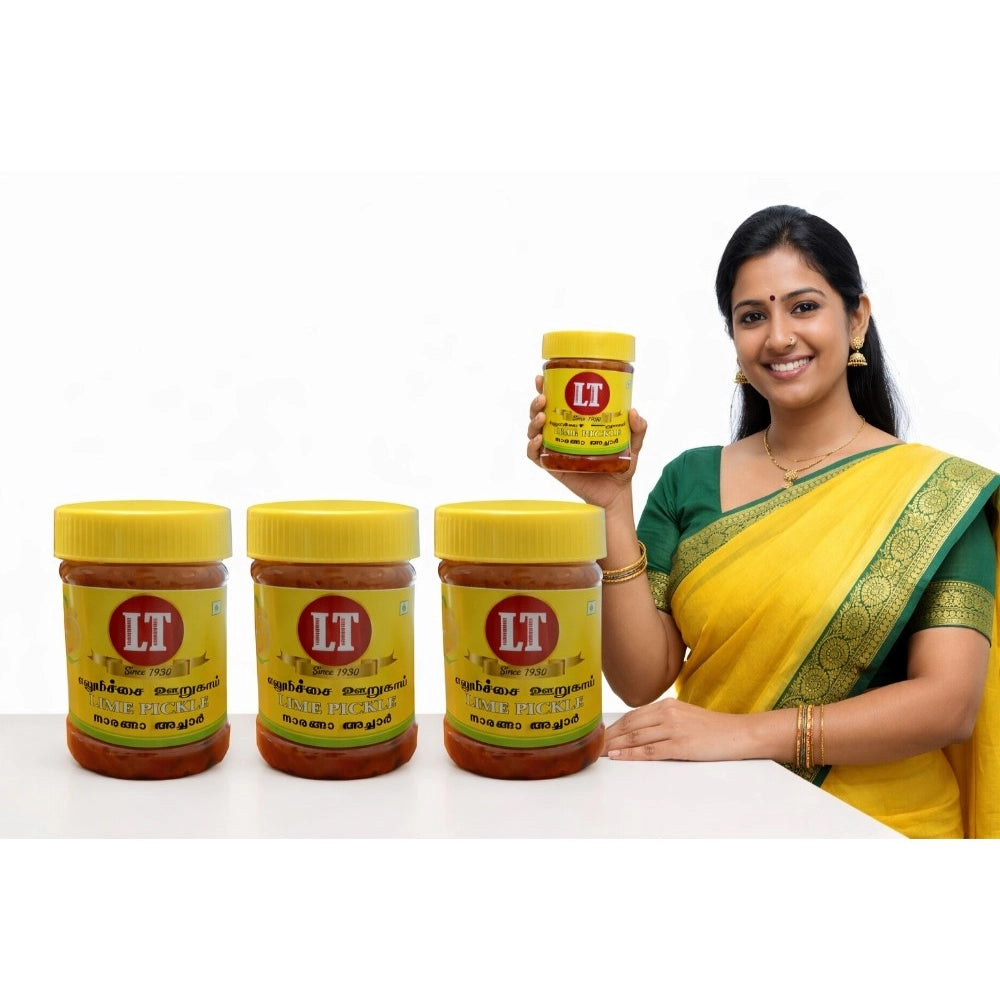 Generic Pack of_3 300GM LT Lemon Pickle Traditional Digestive Side Dish (Red)