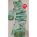 Generic Women's Digital Dolla Silk Printed Saree With Unstitched Blouse 5.5Mtr (Pista Green)
