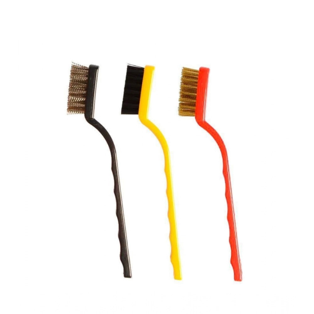 Generic Pack Of 3_Small Wire Brush Set for Cleaning And Rust Removal (Color: Assorted )