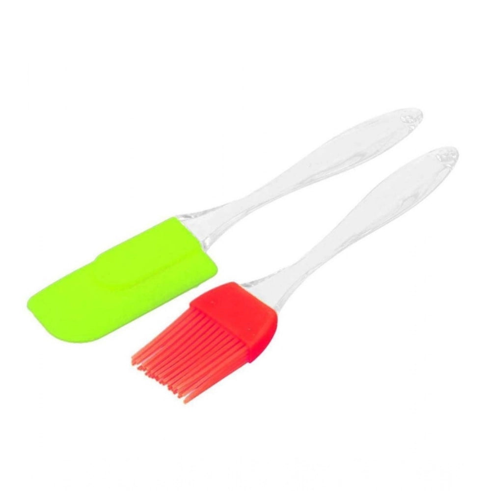 Generic Pack Of 5_Silicone Spatula with Brush – Heat Resistant Cooking And Baking (Color: Assorted )