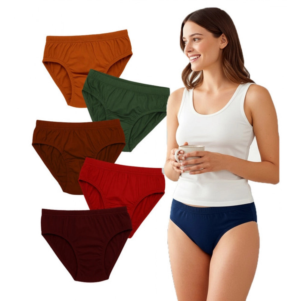 Generic Pack of_6 Women's Cotton Solid Hipster Panty (Multicolor)