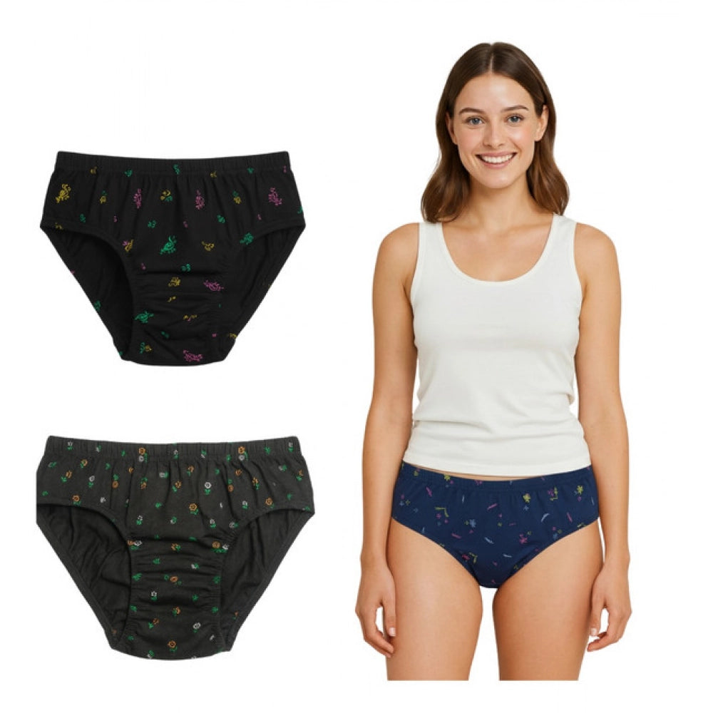 Generic Pack of_3 Women's Cotton Printed Hipster Panty (Multicolor)