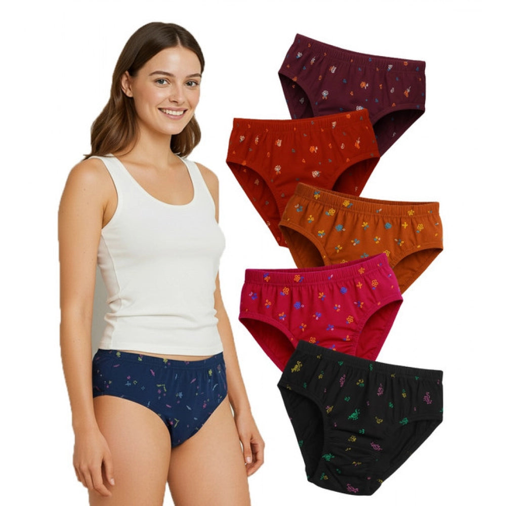 Generic Pack of_6 Women's Cotton Printed Hipster Panty (Multicolor)