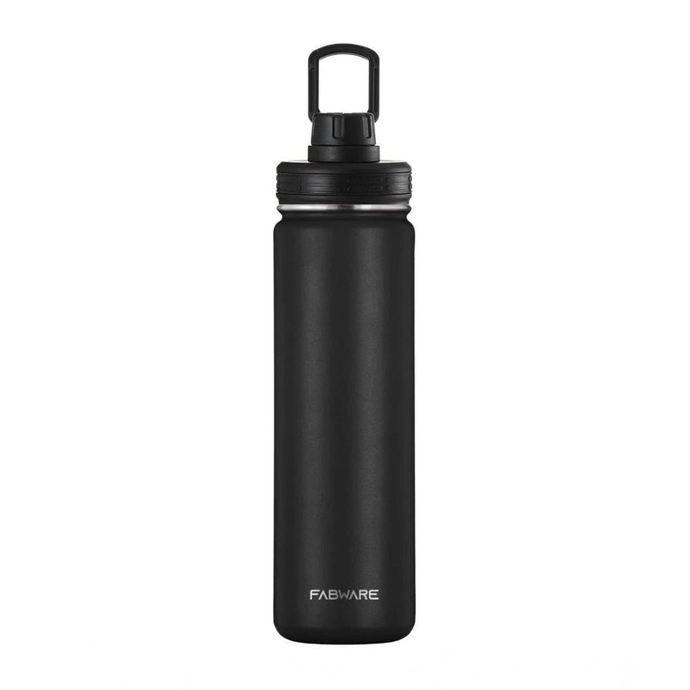 Generic 650 Ml Double Wall Insulated Stainless Steel Water Bottle With Screw Lid (Black)