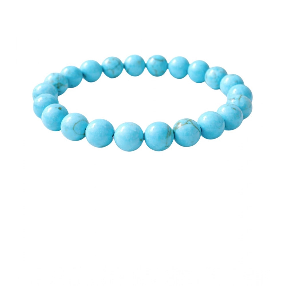 Generic Natural Crystal 8mm Turquoise Bracelet (Sky Blue)