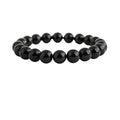 Generic Natural Crystal 8mm Black Obsidian Bracelet (Black)