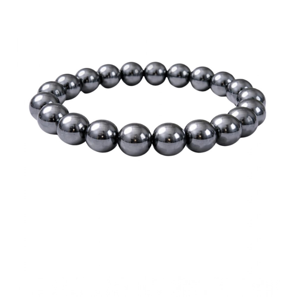Generic Natural Crystal 8mm Hematite Bracelet (Grey)