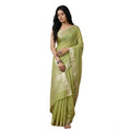 Generic Women's Cotton Printed Saree With Unstitched Blouse 5.5Mtr (Light Green)