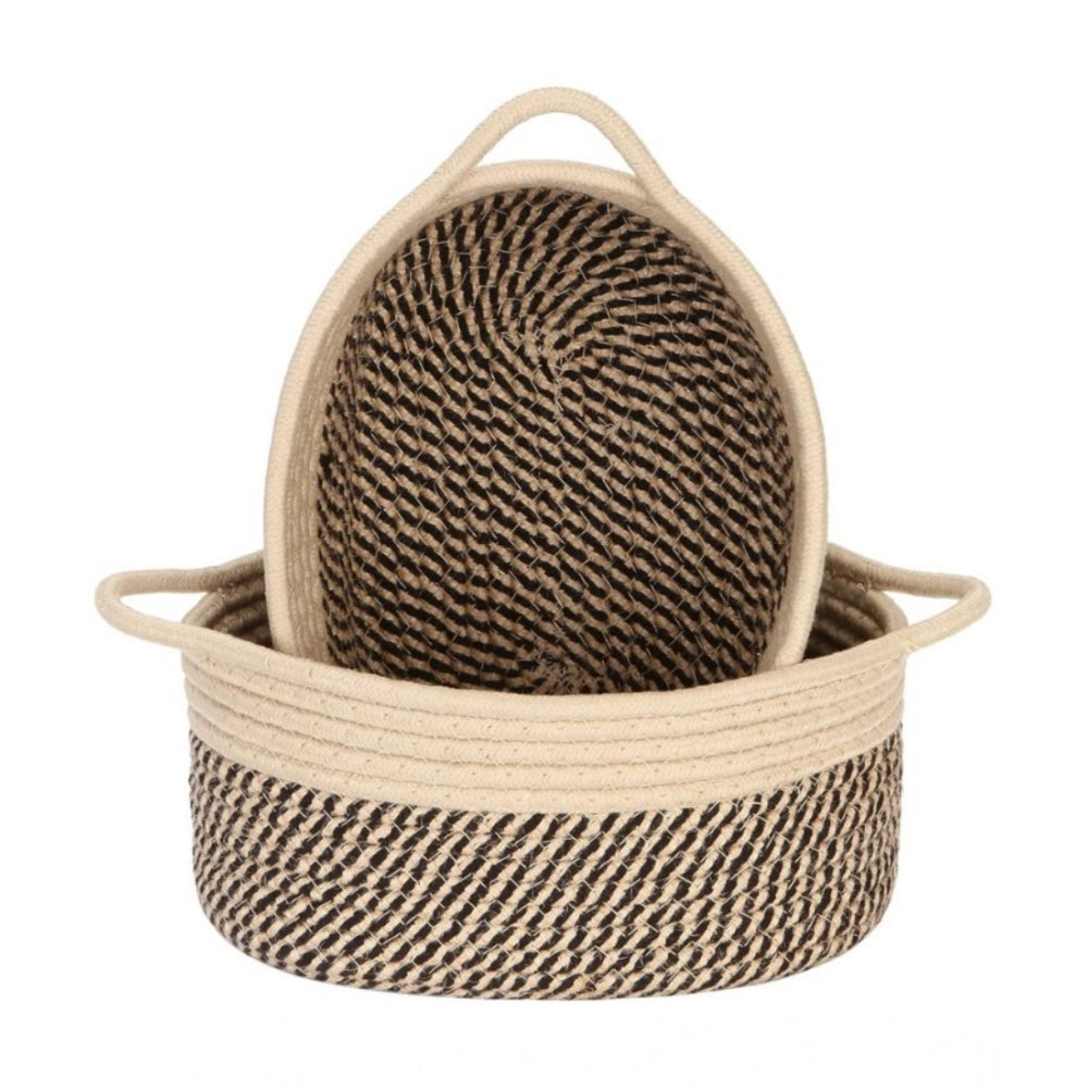 Generic Cotton Basket 2 Pcs Storage Basket For Clothes (Brown)