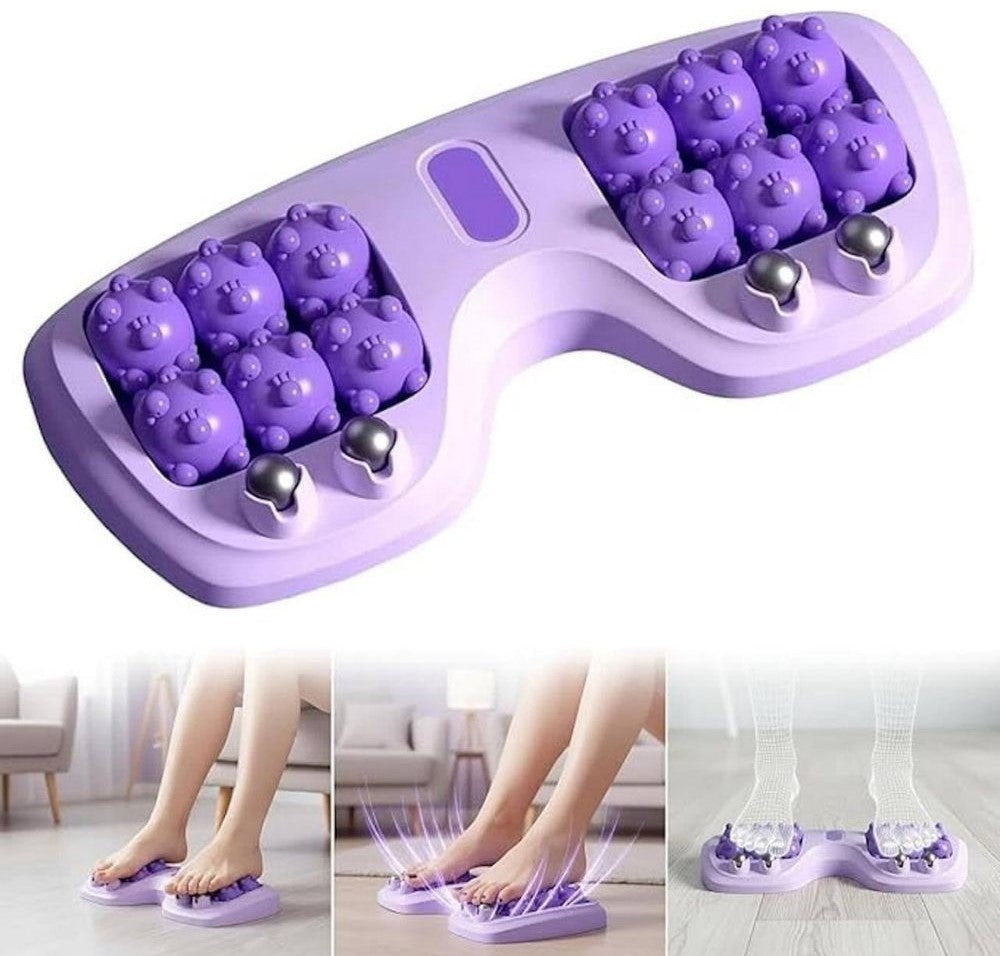 Generic Portable Double Foot Massage Roller (Purple)