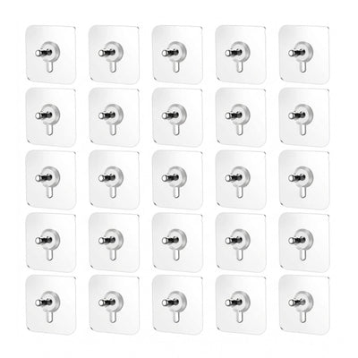 Generic Pack of 25 Acrylic-Metal Wall Hook (Multicolor)