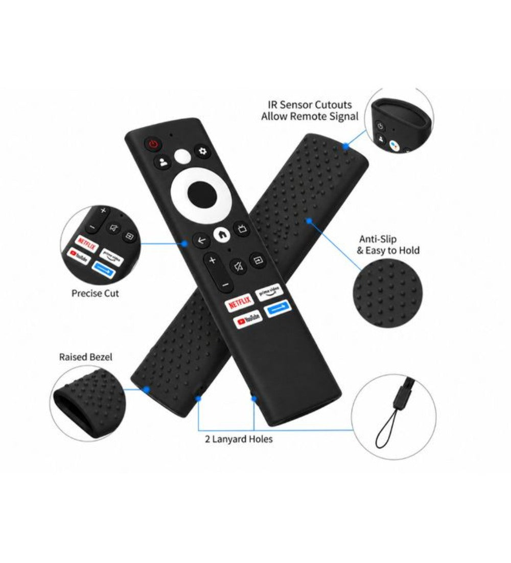 Generic Silicone Protective Cover for Skyworth Smart TV Remote � Soft Silicone Case Only (Black)