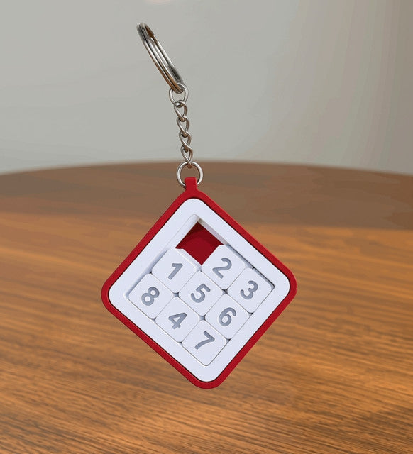 Generic Plastic Puzzle Keychain (Red-White)