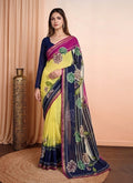 Generic Women's Marshmallow Cotton Floral Printed Saree With Unstitched Blouse - 5.5 Mtr (Multicolor)