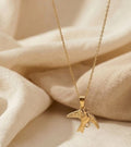 Generic Women's Pack of 2 Brass Gold Plated Flying Bird Pendant Necklace (Gold)-PID68258