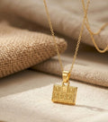 Generic Women's Pack of 2 Brass Gold Plated Chinese Character Lock Necklace (Gold)-PID68262