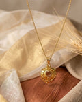 Generic Women's Pack of 2 Brass Gold Plated Ornate Circular Pendant Necklace (Gold)-PID68263