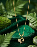 Generic Women's Pack of 2 Brass Gold Plated Swirl Heart Pave Crystal Necklace (Gold)-PID68270