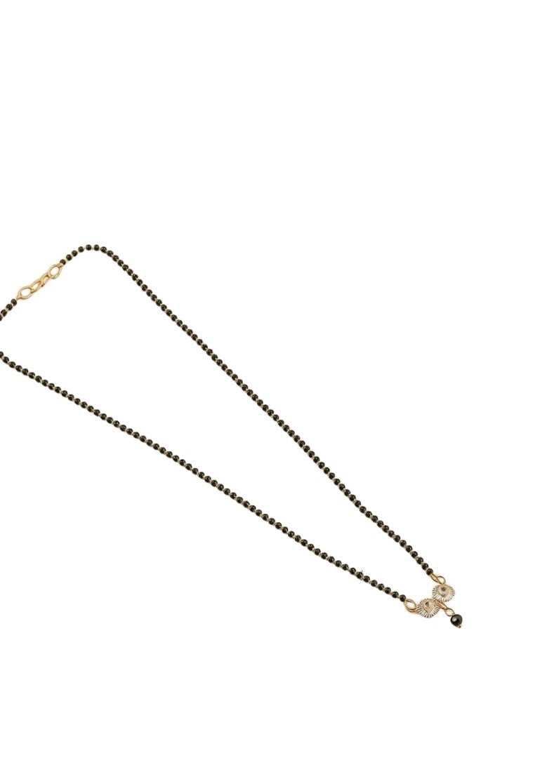 Generic Women's Brass Gold Plated Dual Crystal Mangalsutra (Multicolor)-PID68282