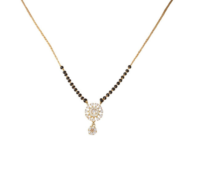 Generic Women's Brass Gold Plated Tiered Sunburst Mangalsutra (Multicolor)-PID68302