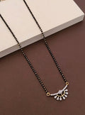 Generic Women's Brass Gold Plated Sunburst Half-Halo Mangalsutra (Multicolor)-PID68313