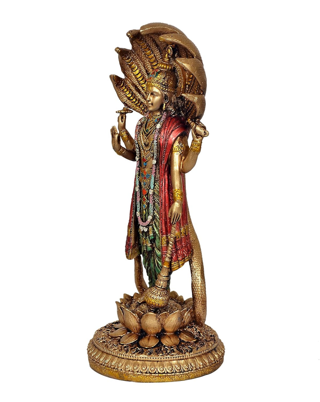 Lord Vishnu Standing Idol  Antique Finish - 12 Inch